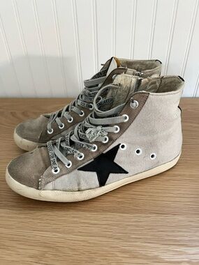Golden Goose Suede & Canvas High-Top Sneakers 38